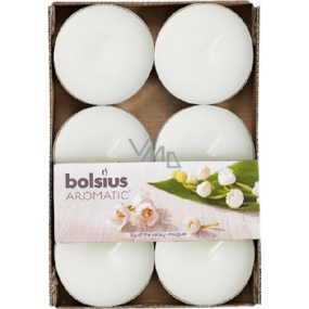 Bolsius Aromatic Maxi Lily of the Valley - Lily of the valley scented tealights 6 pieces, burning time 8 hours