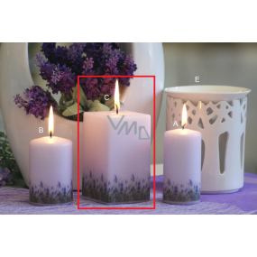 Lima Lavender scented candle light purple prism 65 x 120 mm 1 piece