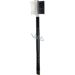 Double-sided cosmetic brush + comb with eyebrow and eyelash brush 13.5 cm 30190