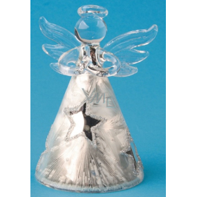 Glass angel with a star standing 8 cm