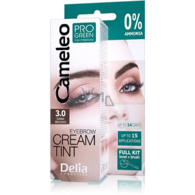 Delia Cosmetics Cameleo Progreen cream professional eyebrow color, ammonia free 3.0 Dark Brown - dark brown 15 ml