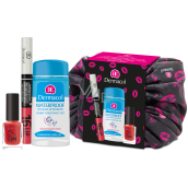 Dermacol Sexy Look Eye Make-up Remover eye make-up remover 120 ml + 16H Lip Color long-lasting lip color 03 3 ml and 4.1 ml + 5 Day Stay nail polish 21 Monroe Red 11 ml + Pompadour case, cosmetic set