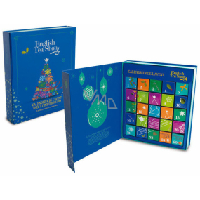 English Tea Shop Bio Advent calendar in the shape of a book blue, 25 pieces of loose tea pyramids, 13 flavors, 50 g, gift set