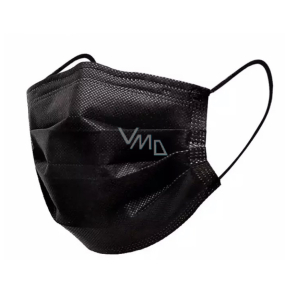 Veil 3 layers protective medical non-woven disposable, low breathing resistance 1 piece black