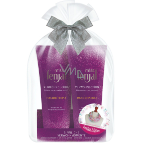 Fenjal Miss Touch of Purple shower cream 200 ml + body lotion 200 ml + scarf, cosmetic set