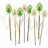 Egg with flowers plastic plug 4 cm + skewers, various colours