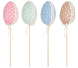 Egg with lace and polka dots 6 cm + skewer 1 piece different colours