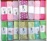 Ditipo Flora fabric ribbon pastel dark green with white flowers 3 m x 25 mm