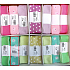 Ditipo Flora fabric ribbon pastel dark green with white flowers 3 m x 25 mm