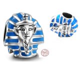Charm Sterling silver 925 Egypt Pharaoh, bead on travel bracelet