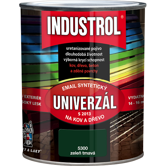 Industrol S2013 universal glossy topcoat for metal and wood, 5400 dark green, 600 ml