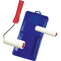 Spokar Felt Paint Roller Set with Tray and Handle, 100 mm
