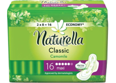 Naturella Classic Maxi sanitary pads with the scent of chamomile and wings 16 pieces