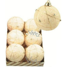 Flasks sisal cream set 6.5 cm, 6 pieces