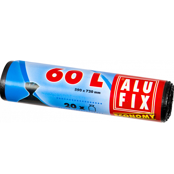 Alufix Economy Trash bags black, 13 µ, 60 liters, 60 x 71 cm, 20 pieces