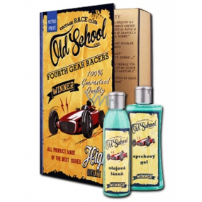 Bohemia Gifts Old School shower gel 250 ml + oil bath 200 ml (with a pleasant sports scent), book cosmetic set