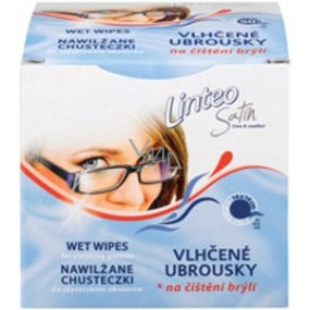 Linteo Satin For cleaning glasses wet wipes 14 x 14 cm 1 + 1 piece