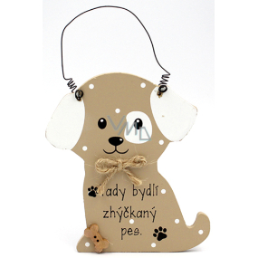 Nekupto Pets wooden sign Here lives a spoiled dog 12 x 8 cm