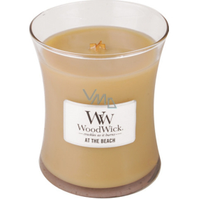 WoodWick At the Beach - On the beach scented candle with wooden wick and glass lid medium 275 g