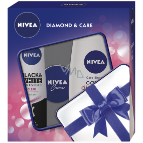 Nivea Black & White Clear antiperspirant spray for women 150 ml + Care & Diamond shower gel 250 ml + Nivea Creme cream 30 ml, cosmetic set