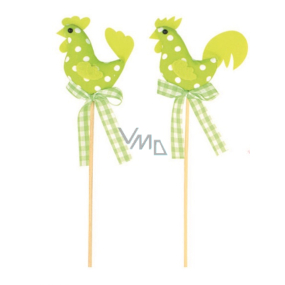 Hen green polka dot 7 cm + skewers