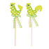 Hen green polka dot 7 cm + skewers