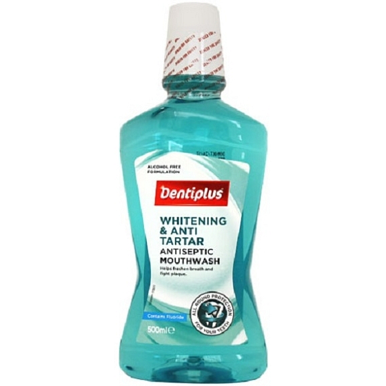 Dentiplus Whitening antiseptic whitening mouthwash with fresh mint flavor, alcohol-free 500 ml