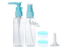 Travel set of containers in plastic container 2 x 25 ml + 2 containers