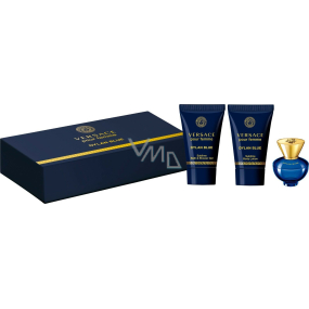 Versace Dylan Blue pour Femme perfumed water 5 ml + shower gel 25 ml + body lotion 25 ml, gift set