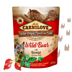 Carnilove Dog Pouch Paté Wild boar with darts cellless pockets for adult dogs 300 g