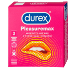 Durex Pleasuremax condom with ribs and dots for stimulation of both partners nominal width: 56 mm 3 pieces