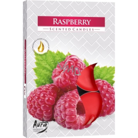 Bispol Aura Raspberry - Raspberry scented tealights 6 pieces