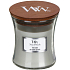 WoodWick Fireside - Fire in the fireplace scented candle with wooden wick and lid glass small 85 g
