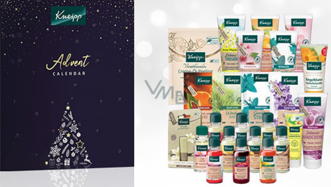 Kneipp Advent calendar mix of bath and massage oils, shower gels, body