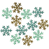 Wooden flakes green, turquoise, brown 4 cm 12 pieces