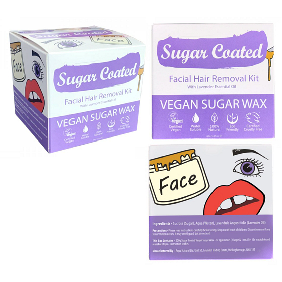 Sugar Coated Lavender Facial Epilating Kit 200 g
