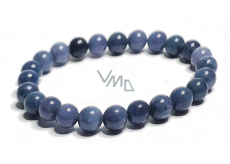 Dumortierite bracelet elastic natural stone, ball 8 mm / 16-17 cm, youth in the heart