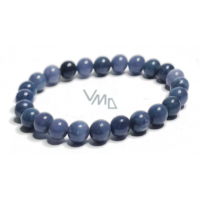 Dumortierite bracelet elastic natural stone, ball 8 mm / 16-17 cm, youth in the heart