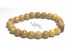 Jasper / Regalite Imperial sea sediment gold bracelet elastic mixed mineral, ball 8 mm / 16 - 17 cm