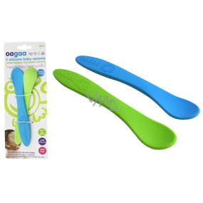 EP Line Oogaa Baby silicone spoon green, blue 2 pieces, recommended age 4m+