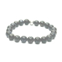 Agate black matt with royal mantra Ohm bracelet elastic natural stone, ball 8 mm / 16-17 cm, gives courage and strength