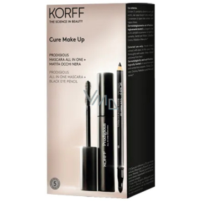 Korff Cure Make Up Prodigious All In One Mascara Mascara Black 14 ml + Eye Pencil Eye Pencil 01 Black 1,05 g, cosmetic set for women