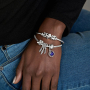 Charm Sterling silver 925 Zodiac sign Sparkling Gemini, bead for bracelet