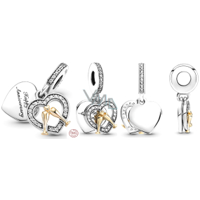 Charm Sterling silver 925 Happy Anniversary, 2in1 anniversary bracelet pendant