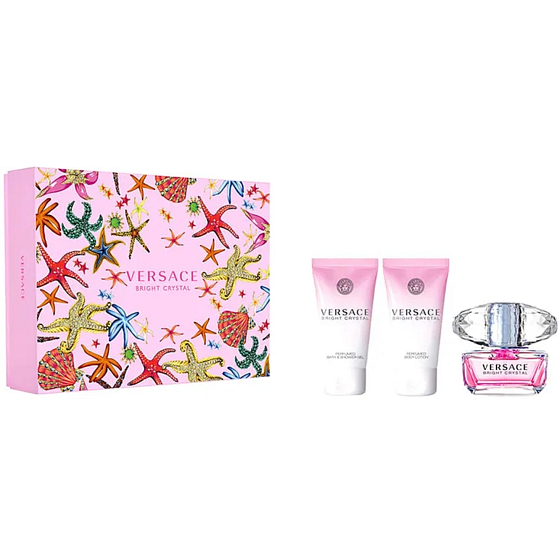 Versace Bright Crystal eau de toilette 50 ml + body lotion 50 ml + shower gel 50 ml, gift set for women