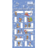 Arch Christmas labels gift stickers Deer with a hat, blue sheet 12 labels
