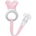 Mam Mini Cooler & Clip lightweight teether with cooling part and strap for babies 2+ months Pink