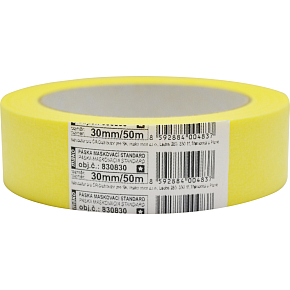 Mako Basic masking tape smooth crepe, 3 days, up to 60 °C, 30 mm × 50 m Mako Basic masking tape smooth crepe, 3 days, up to 60 °C, 30 mm × 50 m