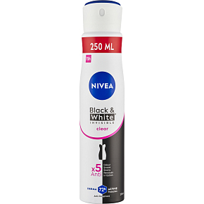 Nivea Black & White Invisible Clear Antiperspirant Spray, 250 ml
