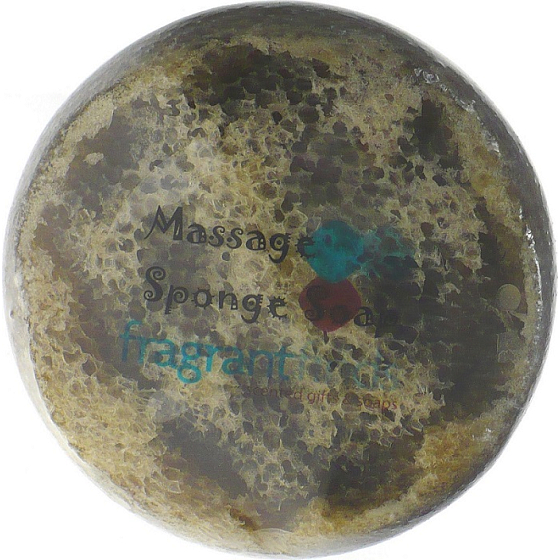 Fragrant Cherub Glycerin Massage Soap with Sponge Infused with Thierry Mugler Angel Perfume Scent in Dark Blue 200 g